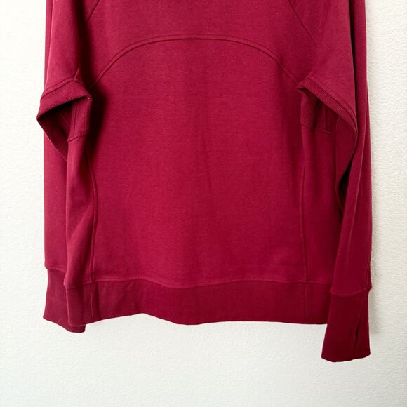 [Athleta] Burgundy Red Triumph Hoodie Full Zip Jacket Workout Cotton Blend Sz XL - Picture 6 of 12